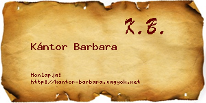 Kántor Barbara névjegykártya